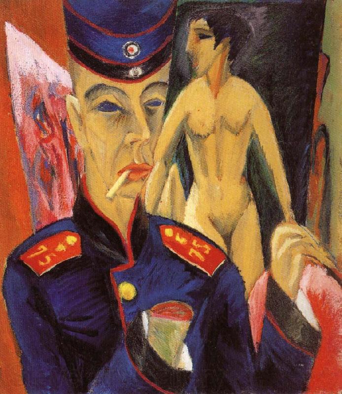 Ernst Ludwig Kirchner Selbstbildnis als Soldat